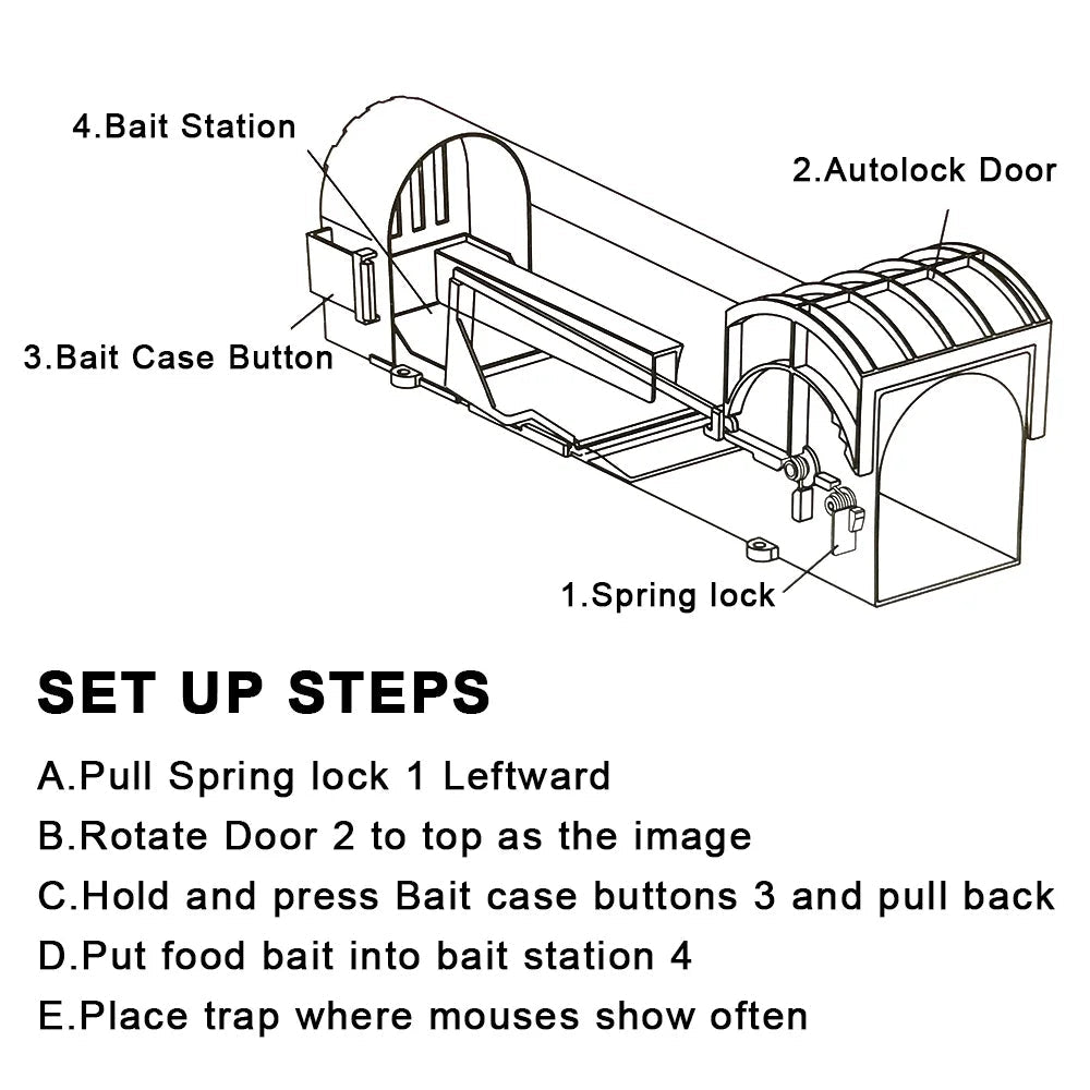 Self-Locking Reusable Mouse Trap