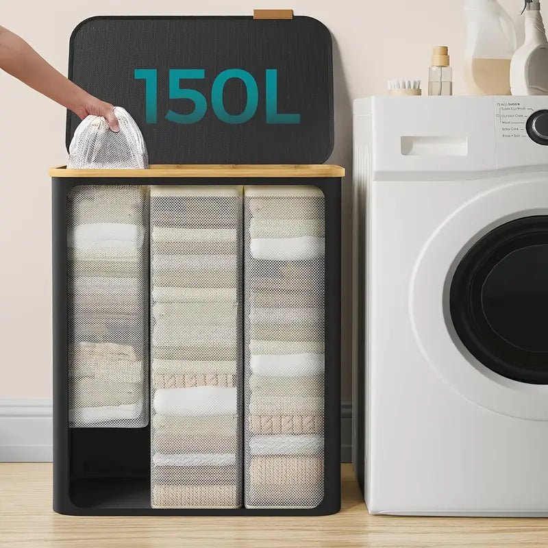 Foldable Laundry Basket 2 Compartments
