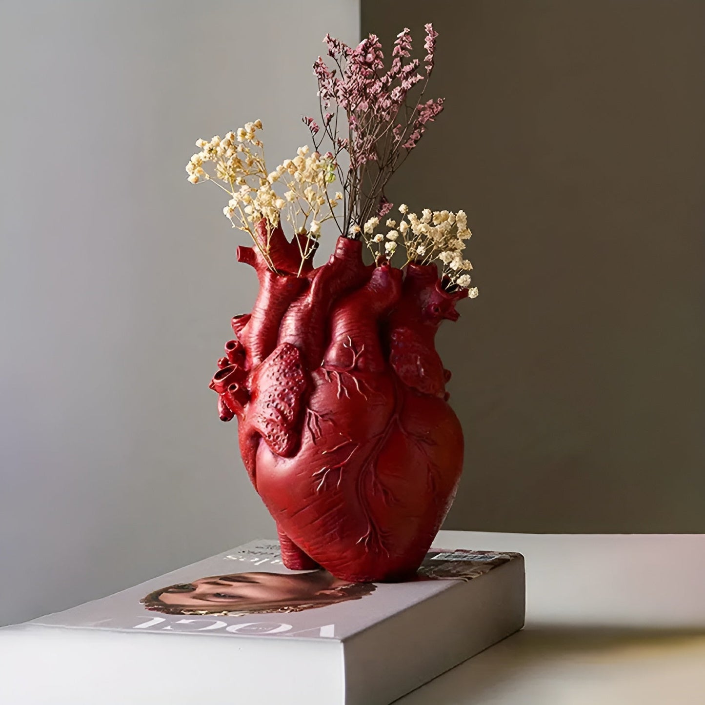 Bamboo and Wood Heart-Shaped Vase