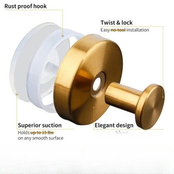 Twist-Lock Suction Wall Hooks