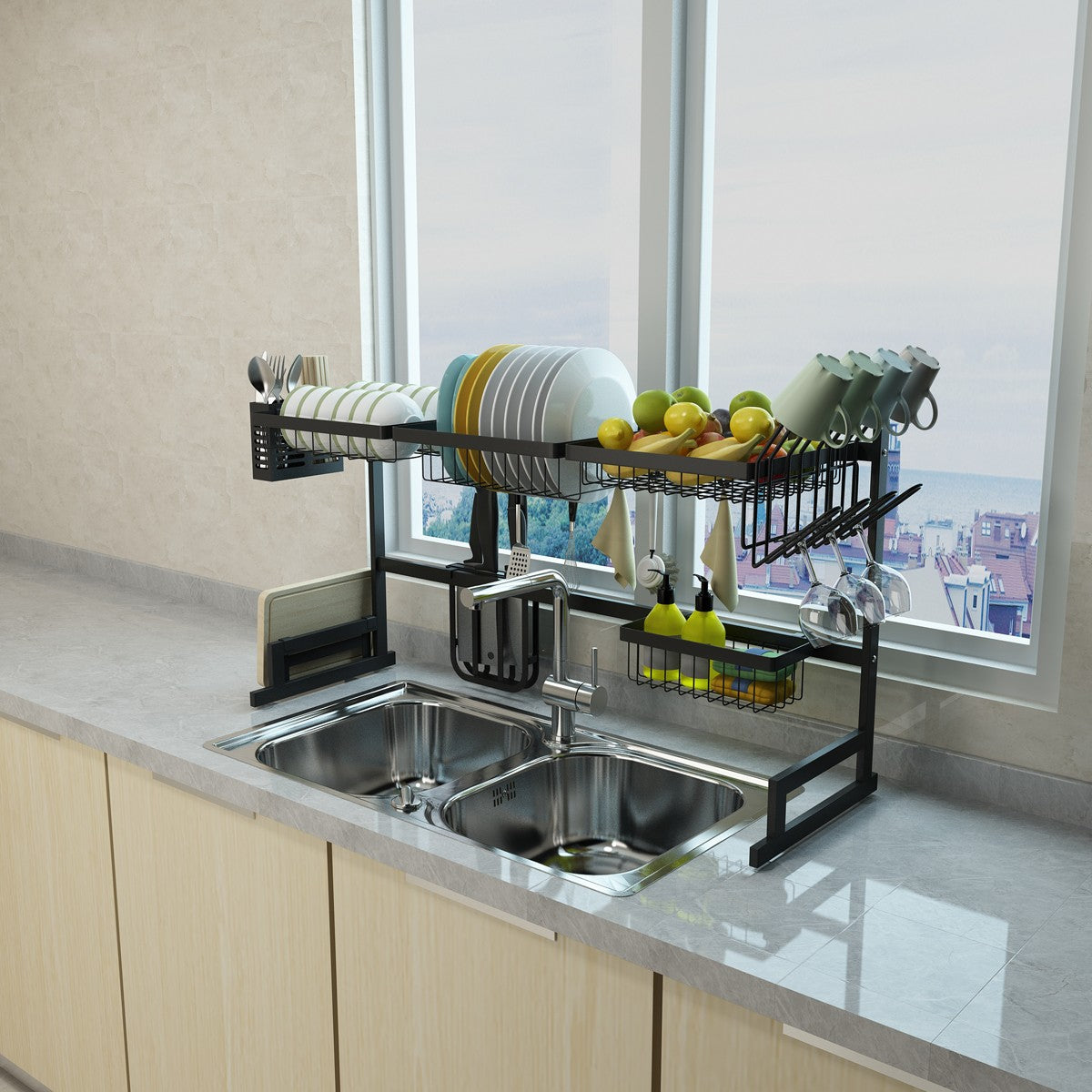 Over-Sink Stainless Steel Dish Drying Rack