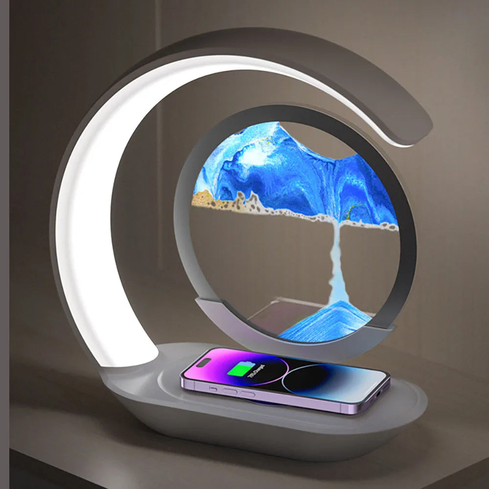 3D Sand Art Table Lamp with Charger