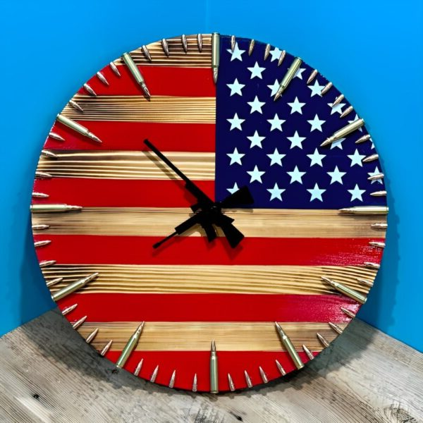 American Flag Patriotic Wall Clock