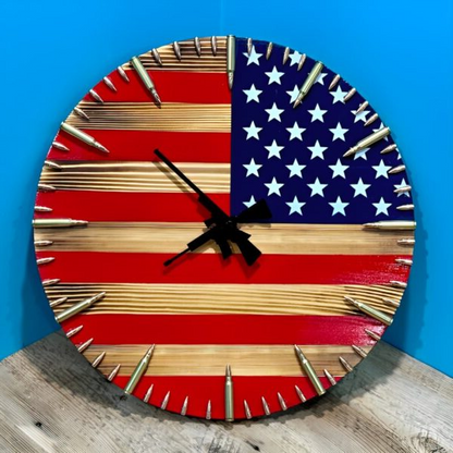 American Flag Patriotic Wall Clock