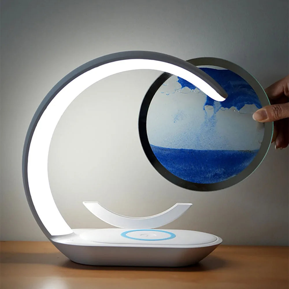 3D Sand Art Table Lamp with Charger