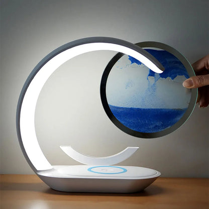 3D Sand Art Table Lamp with Charger