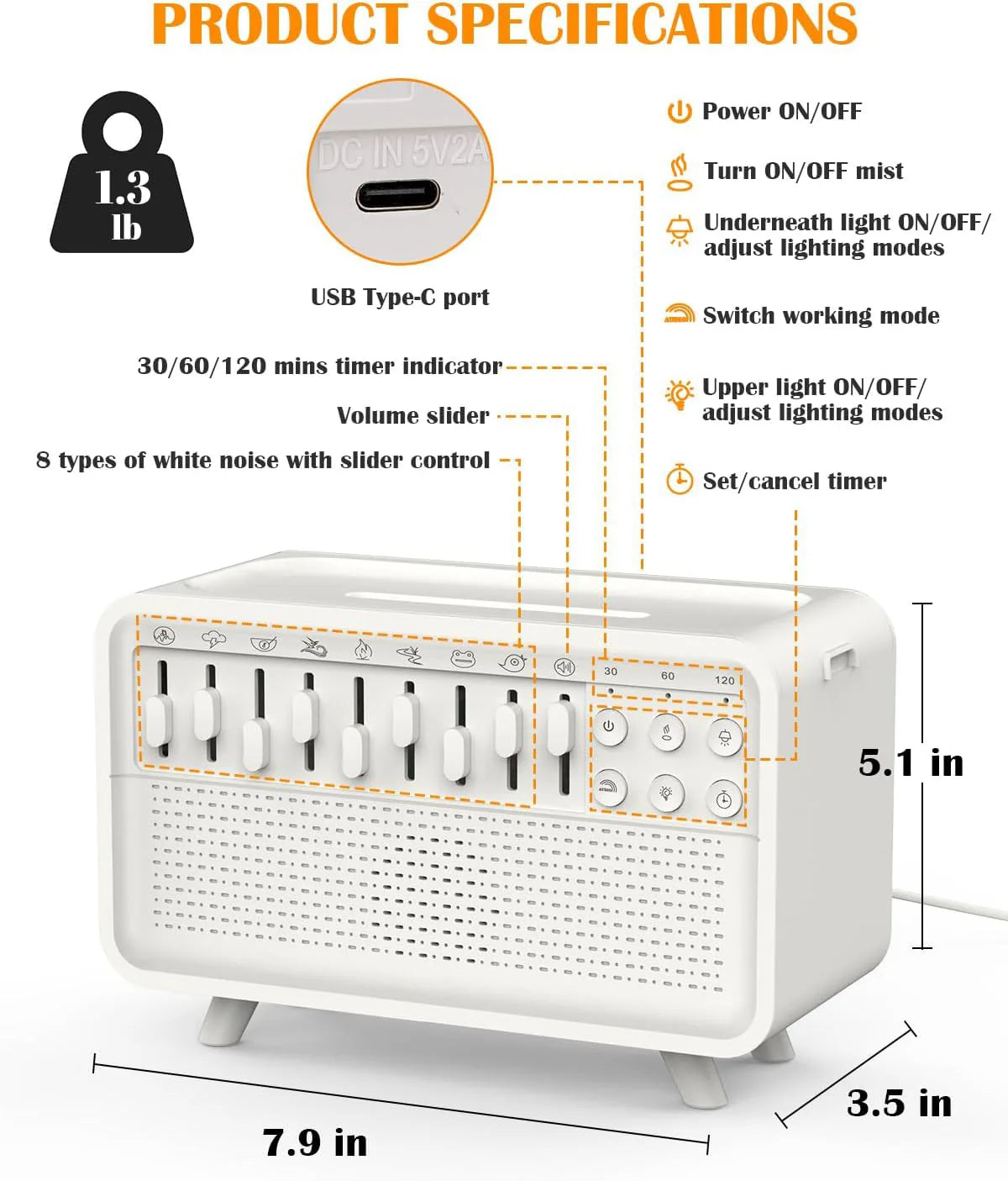 White Noise Machine with Humidifier