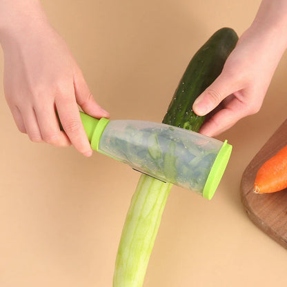 Apple and Vegetable Peeler with Storage Tube