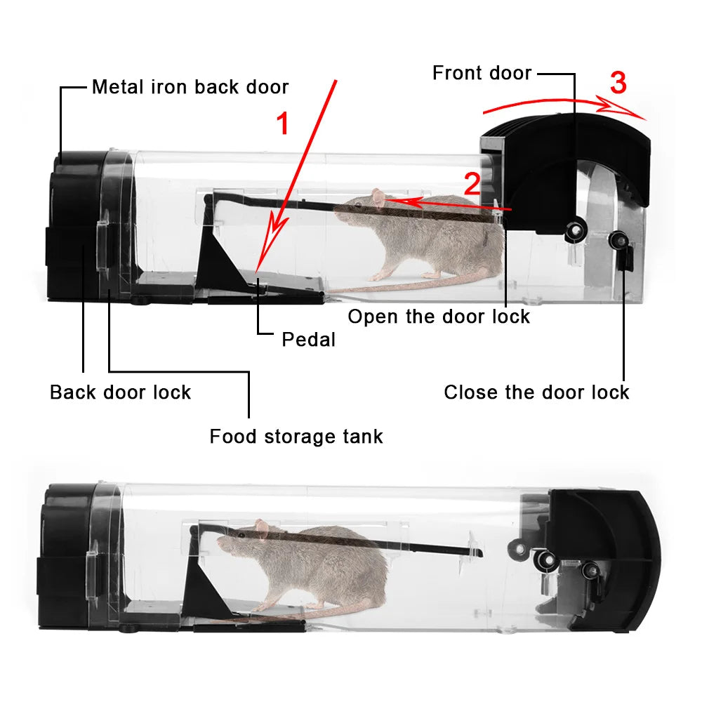Self-Locking Reusable Mouse Trap