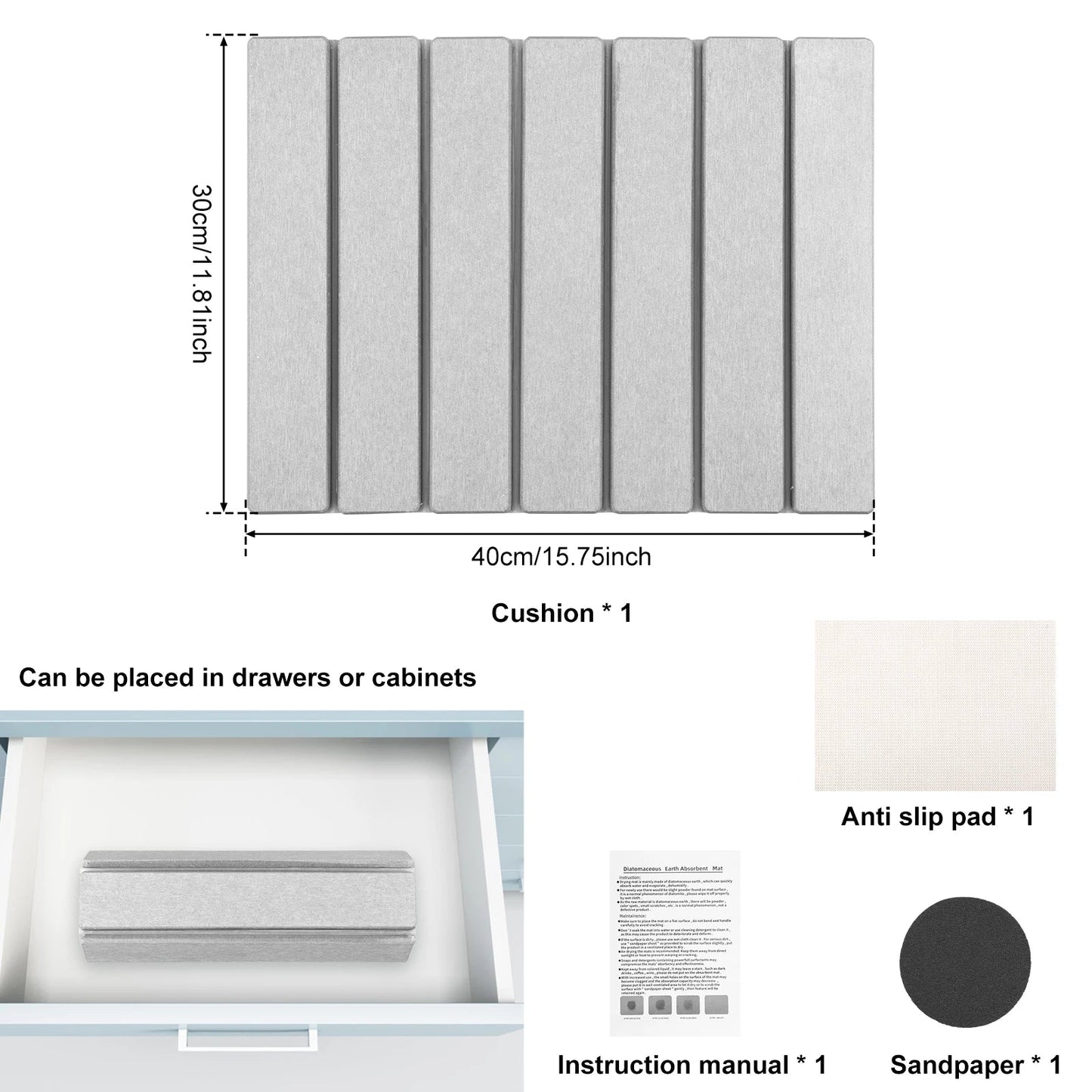 Diatomite Stone Dish Drying Mat