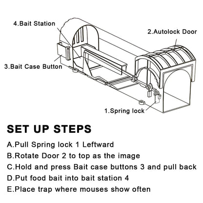 Self-Locking Reusable Mouse Trap