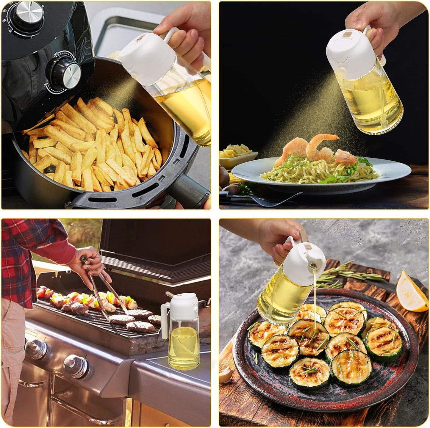 2-Pack Oil Dispenser and Sprayer Bottle