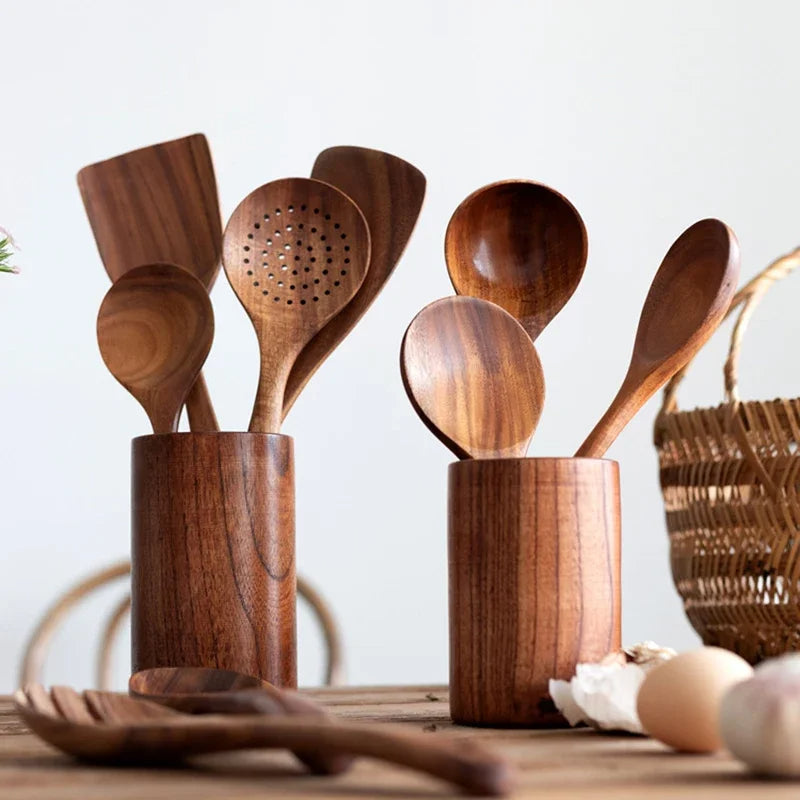 Natural Teak Wood Kitchen Set