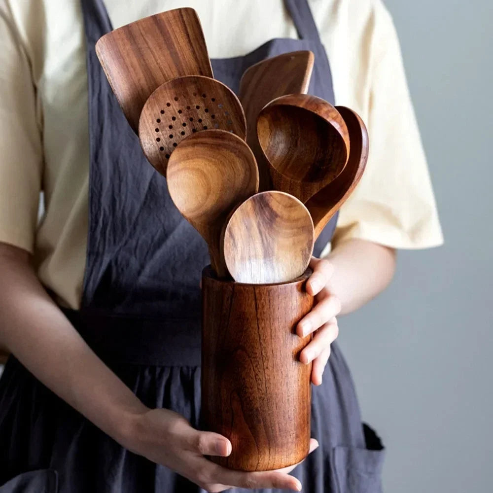 Natural Teak Wood Kitchen Set