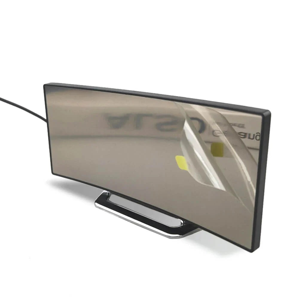 Curved LED Mirror Digital Alarm Clock