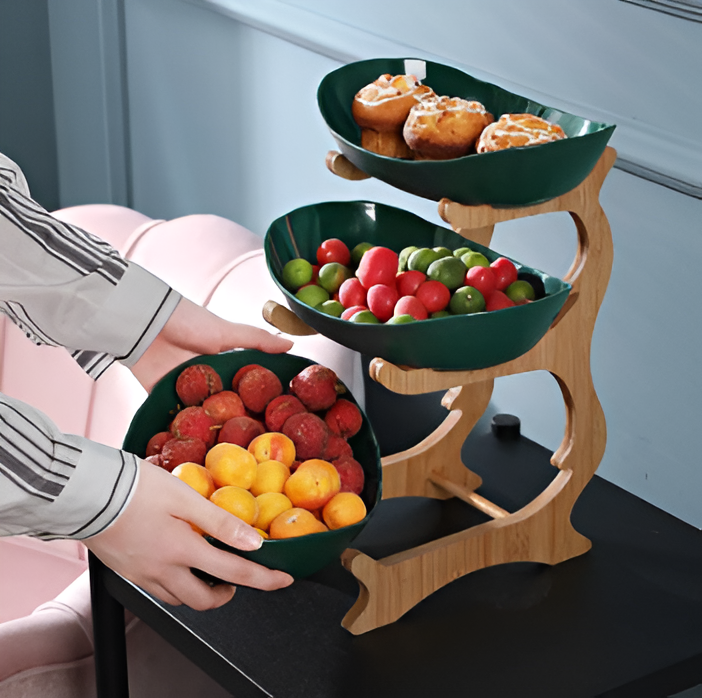 Multi-Tier Wooden Fruit Bowl