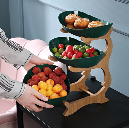 Multi-Tier Wooden Fruit Bowl