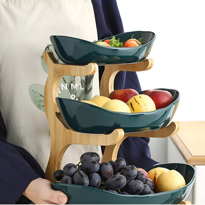 Multi-Tier Wooden Fruit Bowl