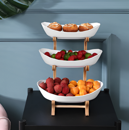 Multi-Tier Wooden Fruit Bowl