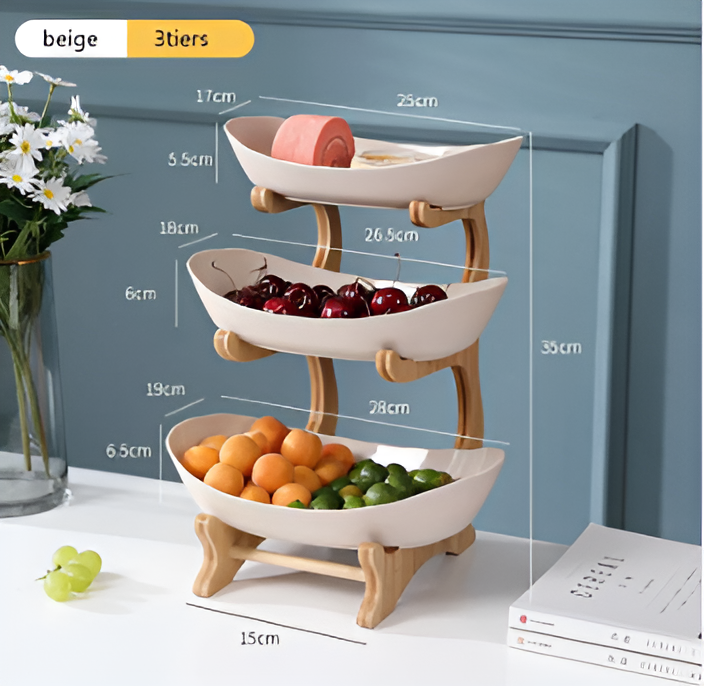 Multi-Tier Wooden Fruit Bowl