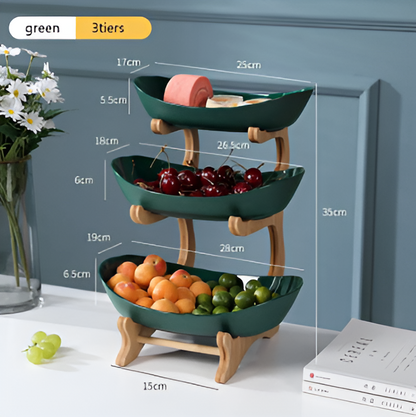 Multi-Tier Wooden Fruit Bowl
