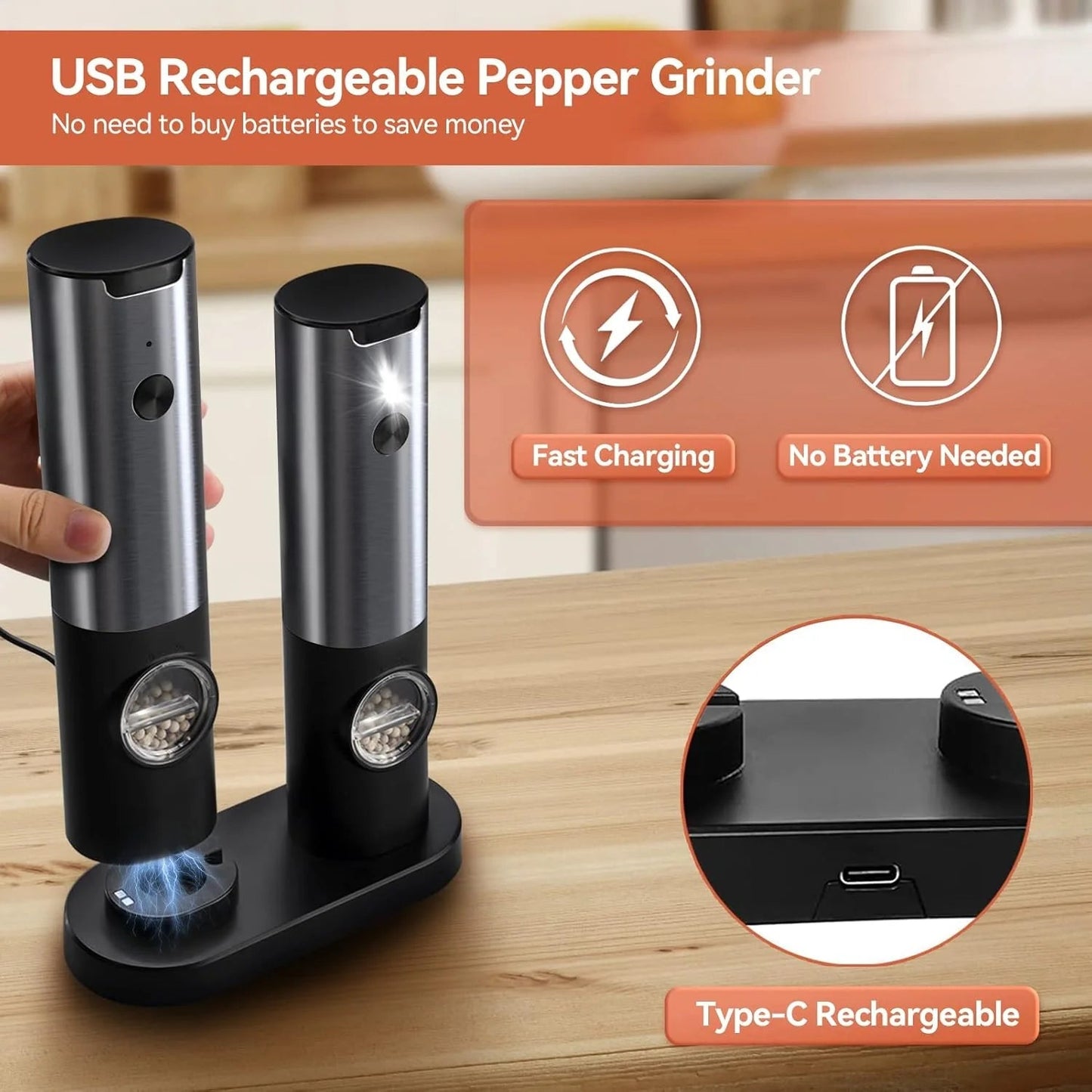 Electric Salt and Pepper Mill