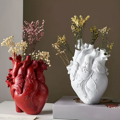 Bamboo and Wood Heart-Shaped Vase