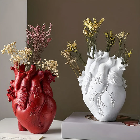 Bamboo and Wood Heart-Shaped Vase