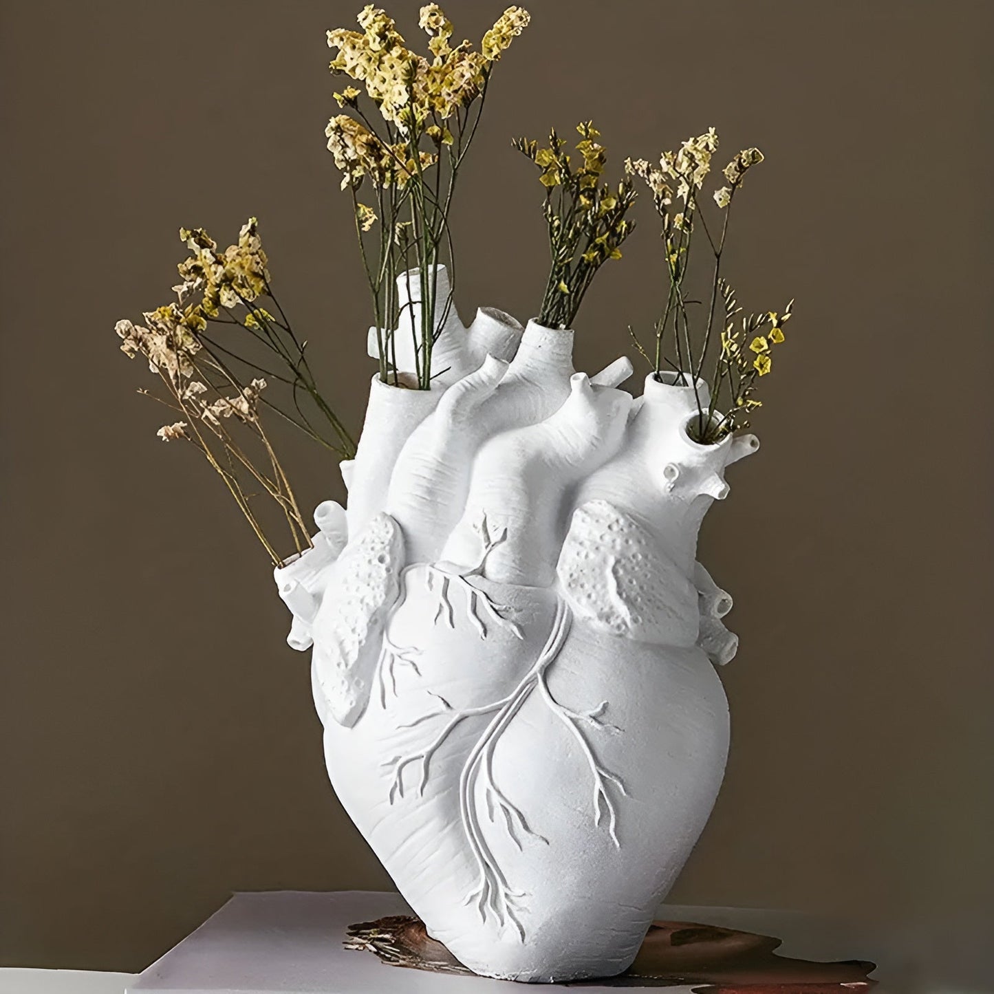 Bamboo and Wood Heart-Shaped Vase