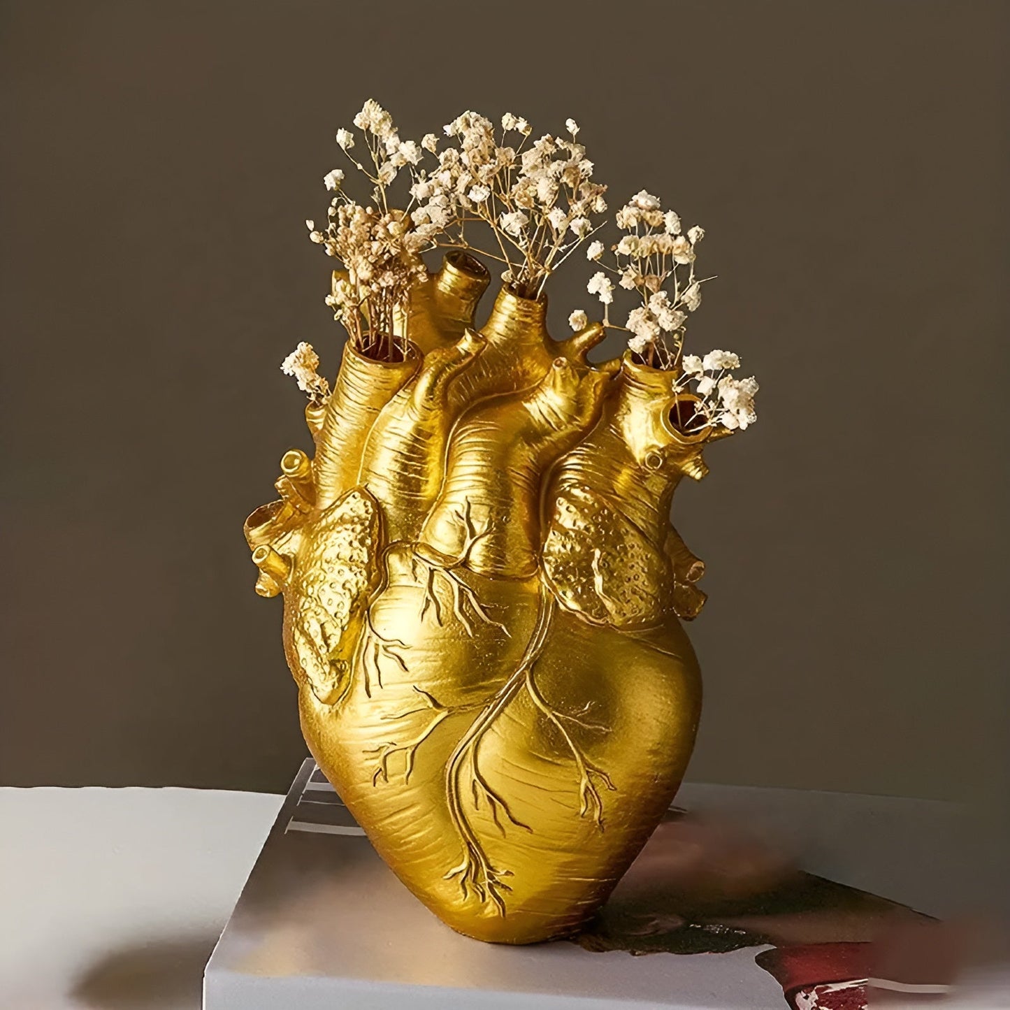 Bamboo and Wood Heart-Shaped Vase