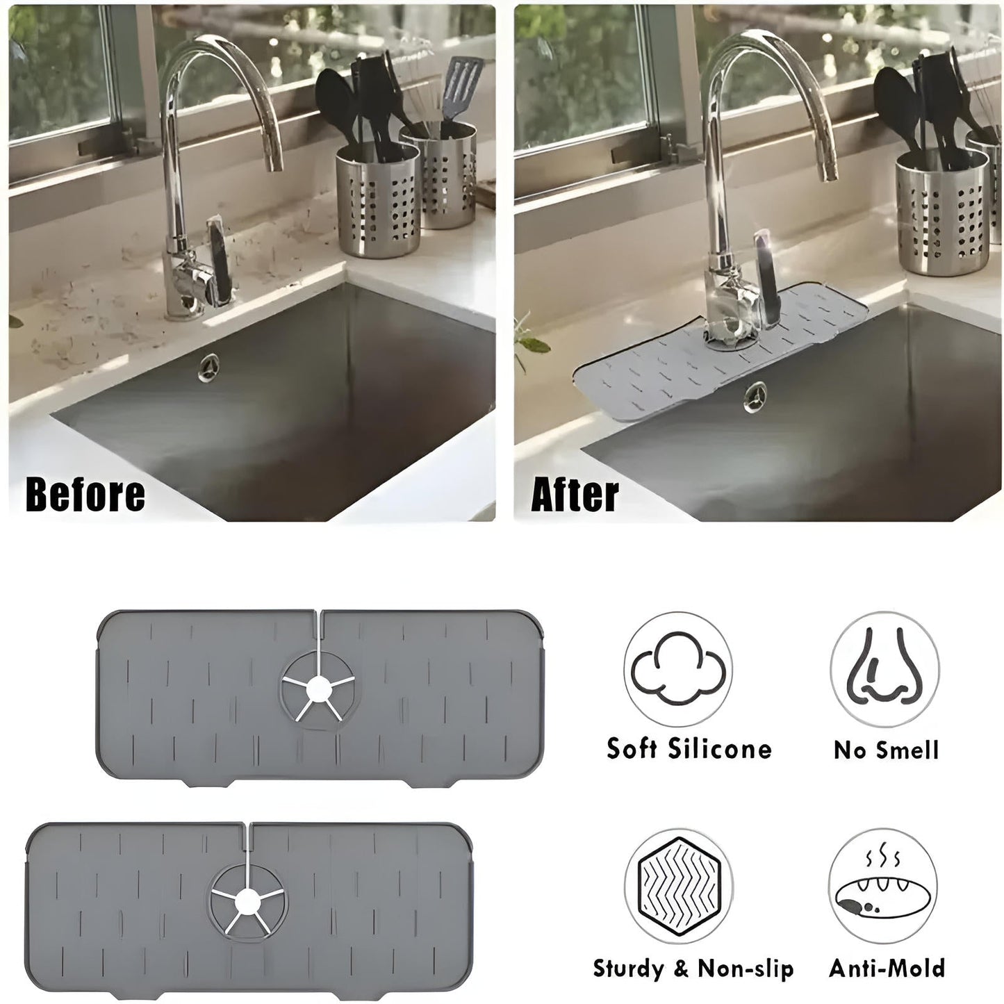 Kitchen Sink Faucet Splash Guard