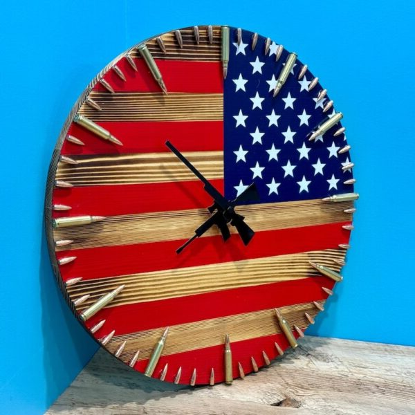 American Flag Patriotic Wall Clock
