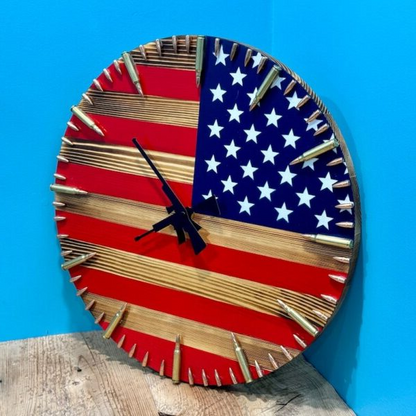American Flag Patriotic Wall Clock