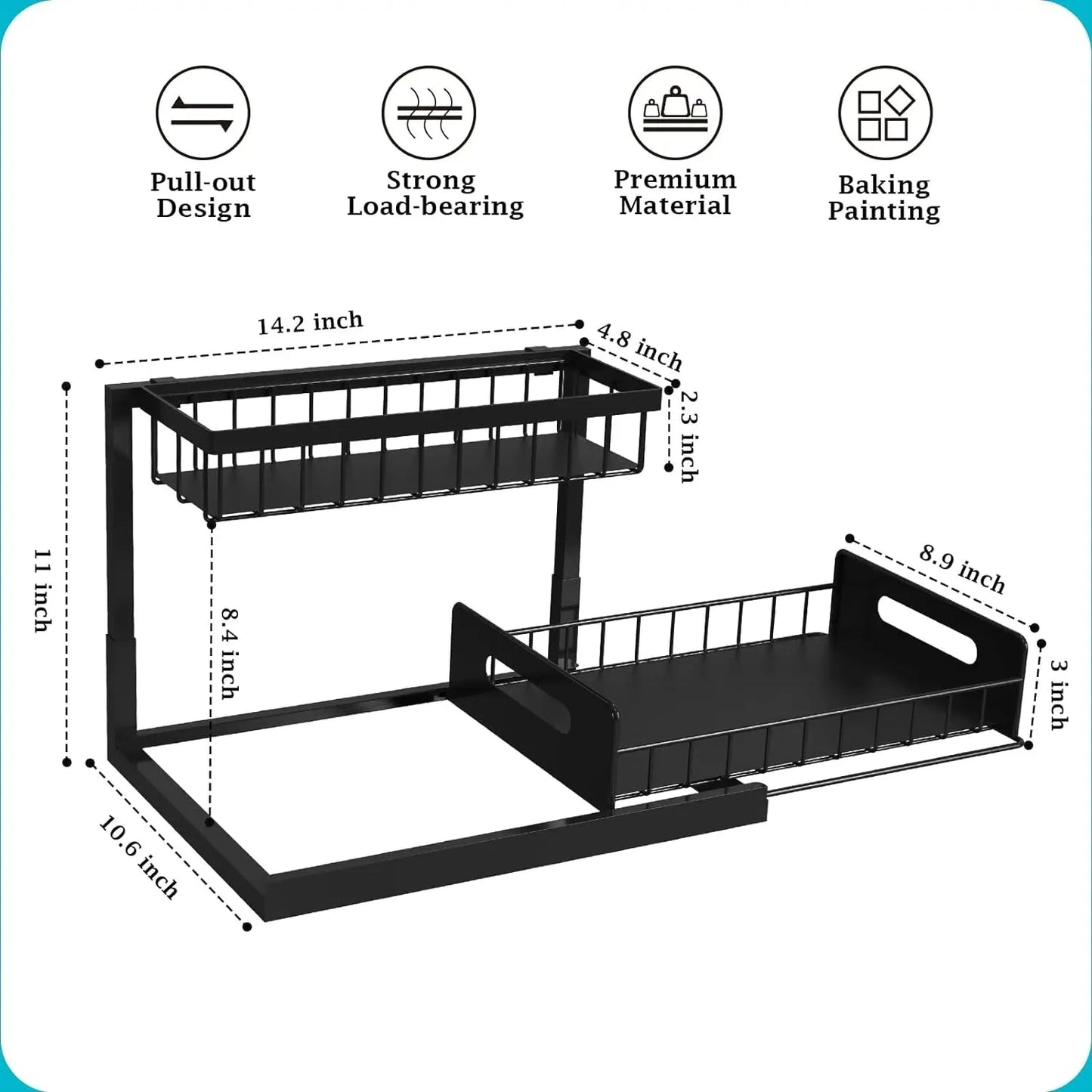 2-Tier Under Sink Slide Organizer