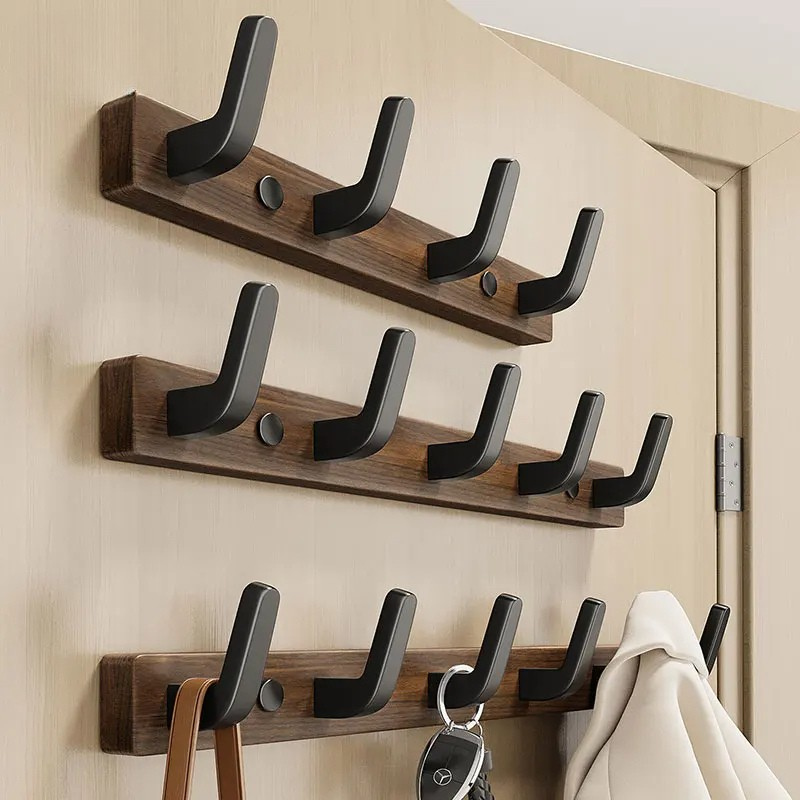 Minimalist Wood & Metal Coat Hook