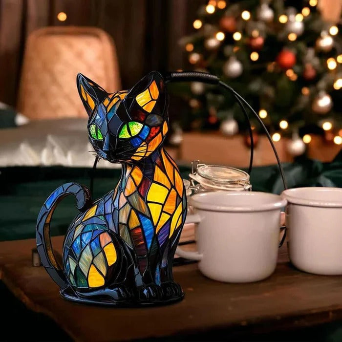 Stained Glass Cat Night Lamp