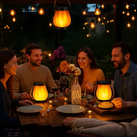 Solar Lantern with Flame Effect