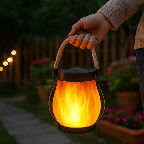 Solar Lantern with Flame Effect