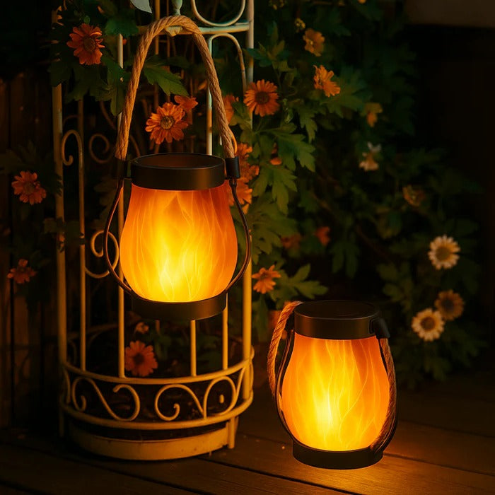 Solar Lantern with Flame Effect