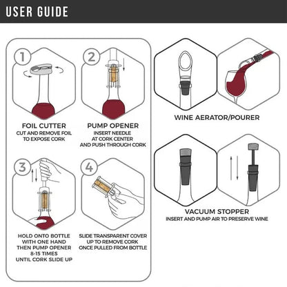 Air-Assist Wine Bottle Opener Set