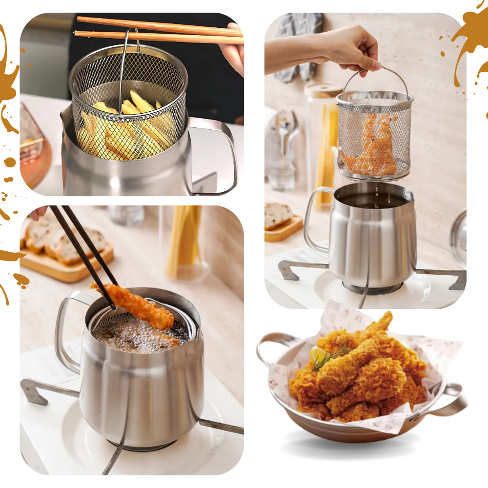 2-in-1 Stainless Steel Frying Pot