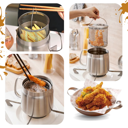 2-in-1 Stainless Steel Frying Pot