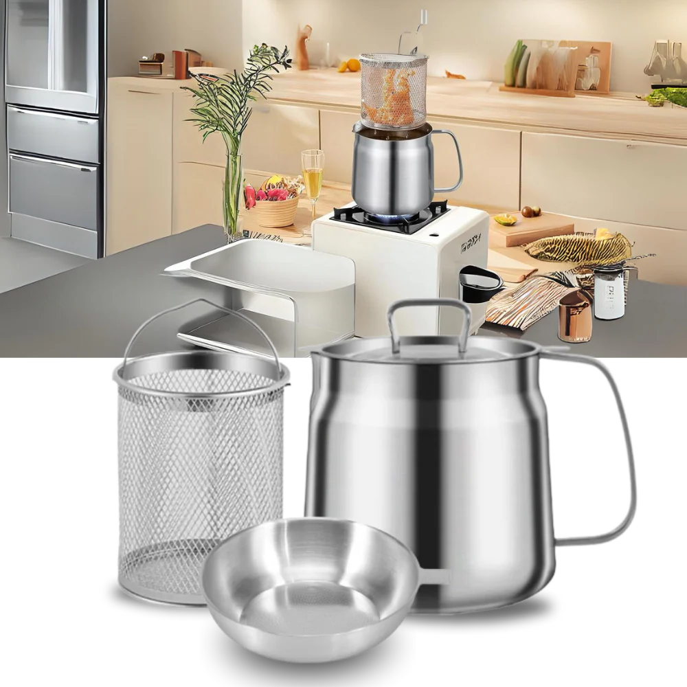 2-in-1 Stainless Steel Frying Pot