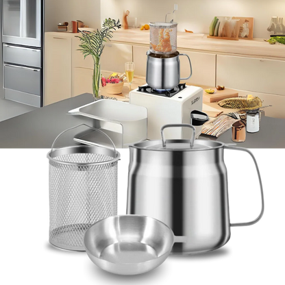 2-in-1 Stainless Steel Frying Pot