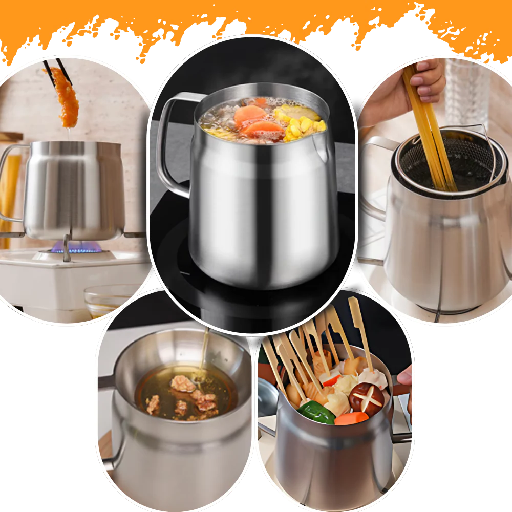 2-in-1 Stainless Steel Frying Pot
