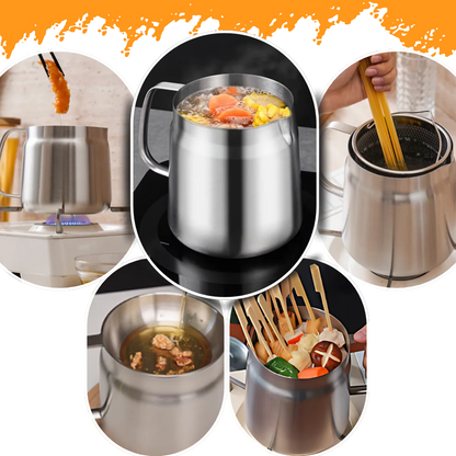 2-in-1 Stainless Steel Frying Pot