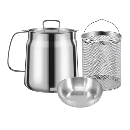 2-in-1 Stainless Steel Frying Pot