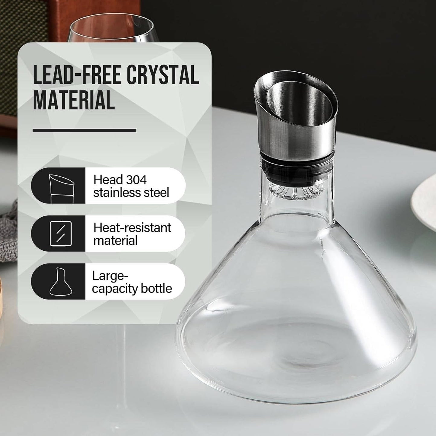 Crystal Glass Wine Decanter Carafe