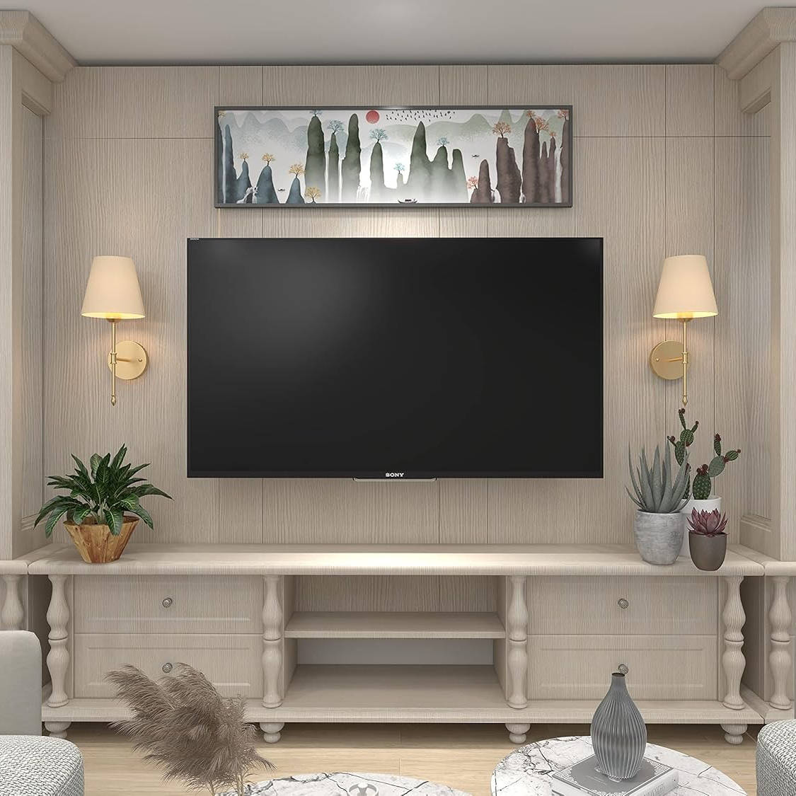 Battery Operated Wall Sconces Set